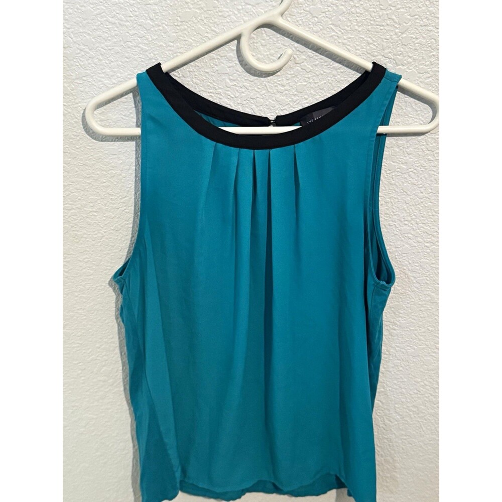 The Limited Women’s Teal Round Neck Sleeveless Pleated Blouse Top Size L